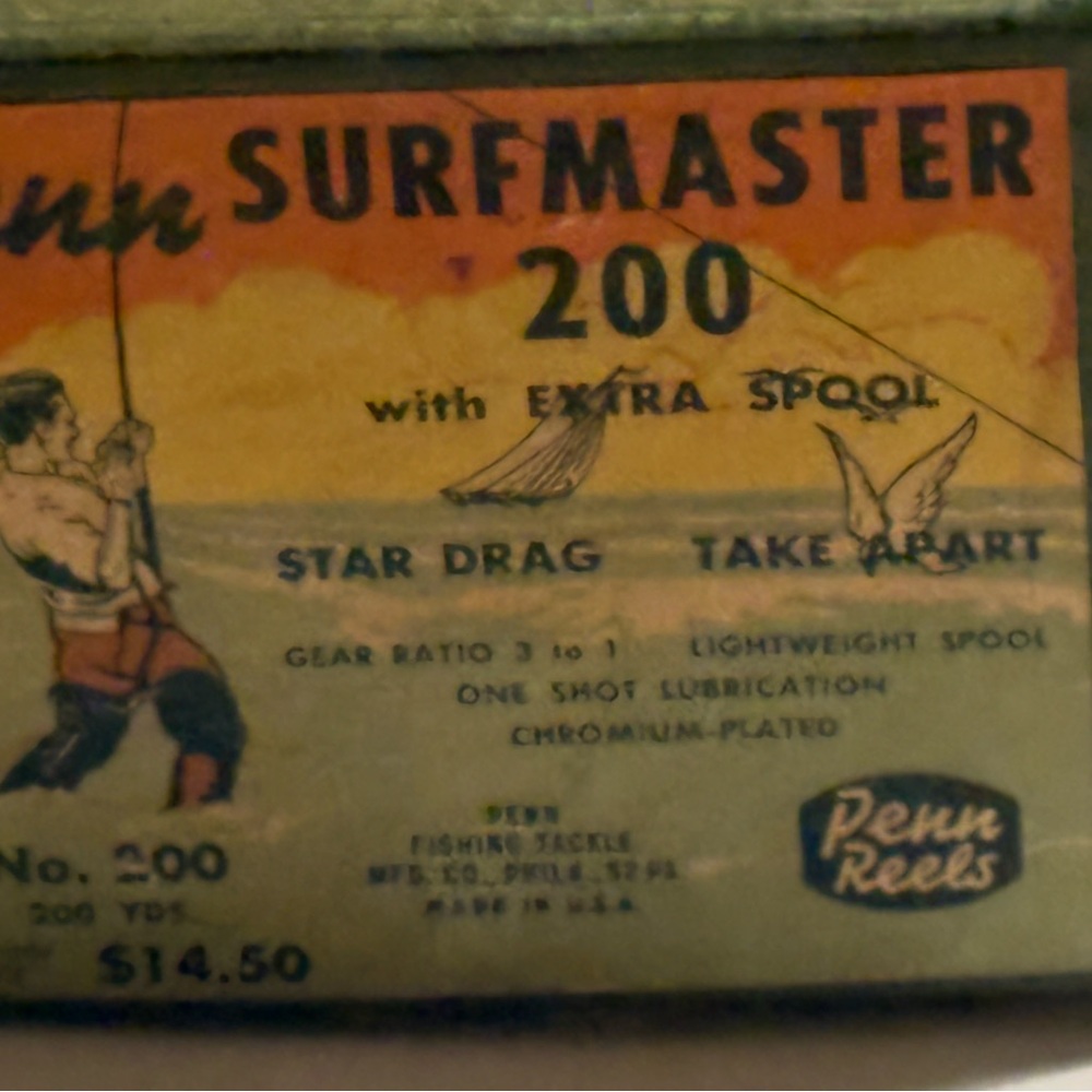 PENN (SurfMaster 200) Reel, original box w/wrench,grease,manual & Extra Spool